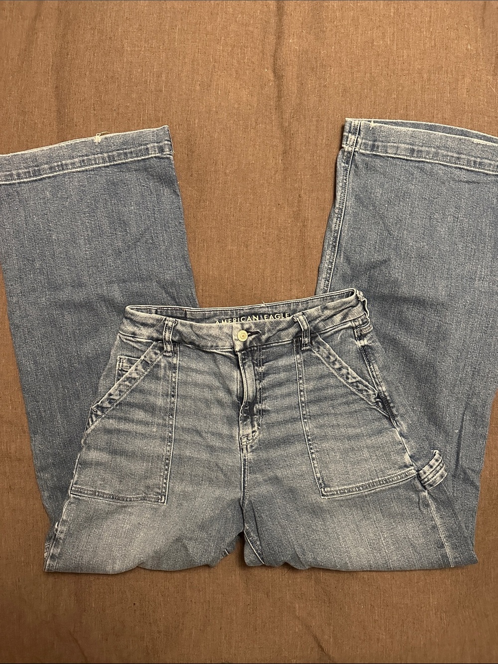American Eagle Outfitters Light Blue Flare Carpenter Jeans